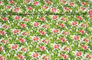Ткань Цветы монстеры, ширина 220 см, wz597