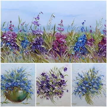 ИОАННА ДОМАГАЛЬСКАЯ КАРТИНА УГЛОВЫЕ ЦВЕТЫ 25X30