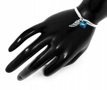 СЕРЕБРЯНЫЙ БРАСЛЕТ КРЫЛО АНГЕЛА СЕРДЦЕ SWAROVSKI СЕРЕБРО 925 пробы