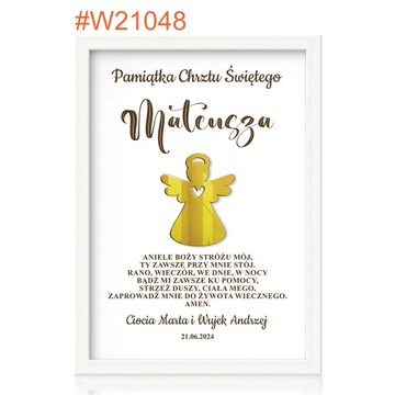 Pamiątka Chrztu Świętego dla Chłopca Dziewczynki Prezent na Chrzest Obrazek