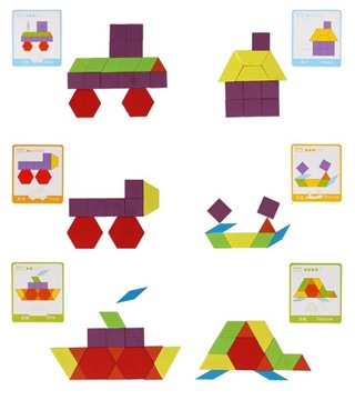 Układanka drewniana Montessori gra logiczna puzzle mozaika 130 el.