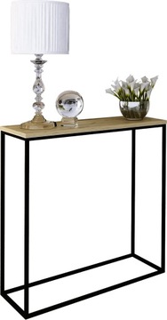 Nowoczesna Konsola Toaletka Przedpokój Loft 80x30x80 Czarna+Dąb Artisan