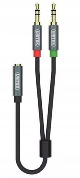Кабель-переходник UNITEK, 2x Mini Jack, 3,5 мм, аудио, 4 контакта