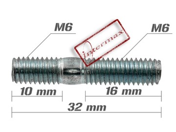 2x ШТИФТ ГЛУШИТЕЛЯ M6 ДЛЯ СКУТЕРА, МОТОЦИКЛ, КВАДРОХОД