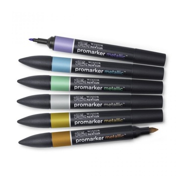 Набор 6-цветных маркеров Promarker W&N Metallic