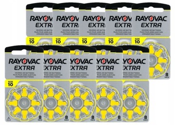 80 батарей для слуховых аппаратов Rayovac 10 EXTRA Advanced