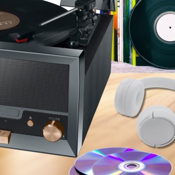 РАДИО CD СТЕРЕО 20ВТ ГРАФИТНЫЙ ПРОИГРЫВАТЕЛЬ + ДОПОЛНИТЕЛЬНЫЙ СТИЛЬ MUSE MT-110GS