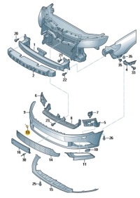 фото thumb №2, Заглушка проушина фаркоп бампера vw cc aso