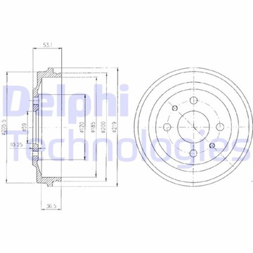 фото thumb №1, Барабан тормозной зад delphi bf136