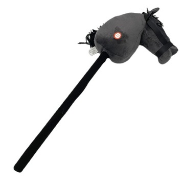 HOBBY HORSE Интерактивная плюшевая голова лошади на палочке со звуком, темно-графитовый