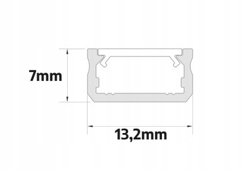 PROFIL LED Do TAŚMA aluminiowy + KLOSZ 2M zaślepka uchwyt