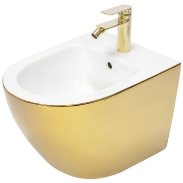 ПОДВЕСНОЕ БИДЕ CARLO MINI GOLD WHITE - REA