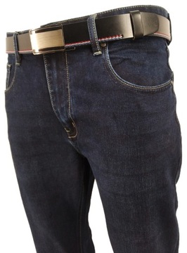 SPODNIE MĘSKIE JEANS CIEMNY GRANAT BM4012 PAS: W40 104-108 CM