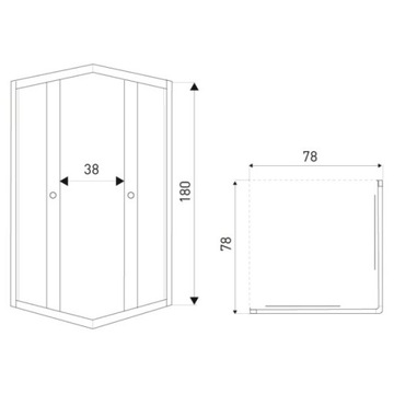 Квадратная душевая кабина PIXEL SQ 90WH без поддона