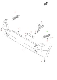 Suzuki grand vitara 3d 05 направляющая бампера задняя правый Оригинал, фото thumb