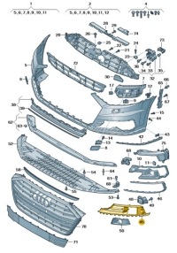фото thumb №1, Решётка заглушка передний бампера левая сторона audi a8 d5 aso оригинал
