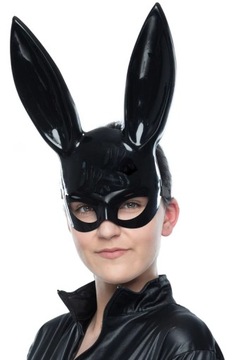 Maska Halloween Królik czarna karnawał impreza
