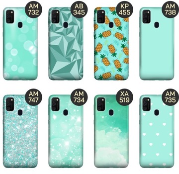 ЧЕХОЛ ДЛЯ SAMSUNG GALAXY M21 Мятный УЗОР С МЯТНЫМ ЧЕХОЛОМ