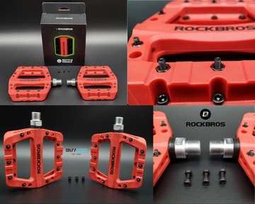 НЕЙЛОНОВЫЕ ПЕДАЛИ ROCKRBOS MTB ПЛАТФОРМА 2017-12CRD