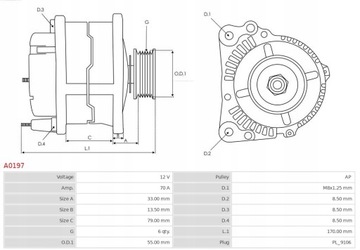 фото thumb №16, Генератор mazda 121 ford fiesta ka as-pl a0197