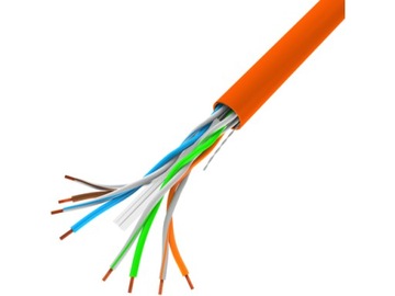 КАБЕЛЬ LAN UTP LCU 6, 100 м, ВИТАЯ ПАРА, ОРАНЖЕВЫЙ CCA AWG23 RJ45 CAT