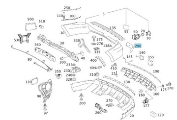 ОТРАЖАТЕЛЬ БАМПЕРА ЗАДНИЙ ПРАВЫЙ Mercedes ML W164