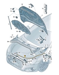 фото thumb №1, Тяга замка крышки капот перед audi a3 s3 rs3 8y оригинал od aso