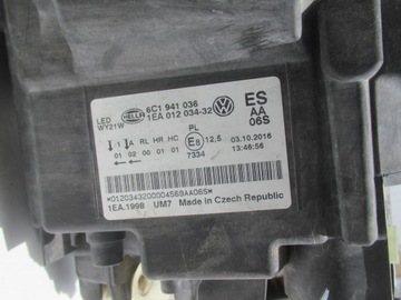 фото thumb №13, Vw polo 6c v 5 рестайлинг 14-17 лампа передняя правая полный led 6c1941036