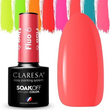 HIT CLARESA FLUO Lakiery Hybrydowe NEONOWE #6