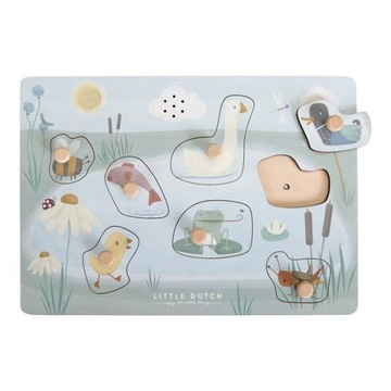Little Dutch Drewniane puzzle dźwiękowe Little Goose FSC gąska