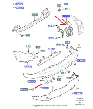 фото thumb №9, Ползун бампера левый зад s-max 2010-2015 - 1712737 _ am21-r17e851-ah