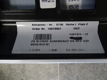 фото thumb №6, Накладка крышки багажника bmw g32 gran туризмо оригинальный номер 7467375 минерально-белый met.