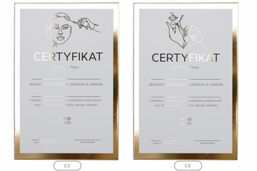 CERTYFIKAT SZKOLENIOWY ZŁOTY DYPLOM CERTYFIKATY BEAUTY A4 PAKIET 6 szt