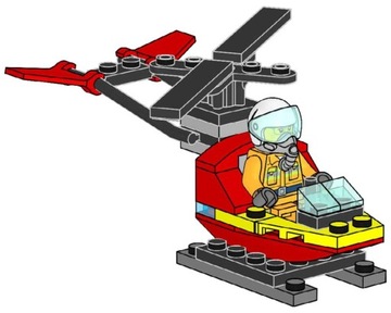 LEGO CITY ФИГУРА ПИЛОТ ПОЖАРНЫЙ ВЕРТОЛЕТ ПОЖАРНАЯ ОТДЕЛЕНИЕ CTY1513 952301