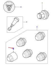 фото thumb №1, Jaguar i-pace x590 type r wheel nut key адаптер t2r36350 original
