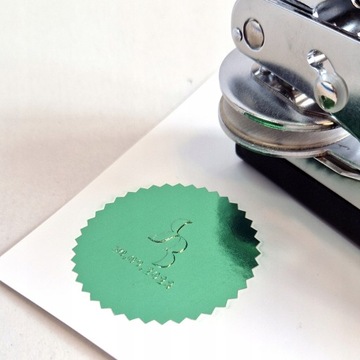Suchy stempel 51 mm pieczątka okrągła TWOJE LOGO