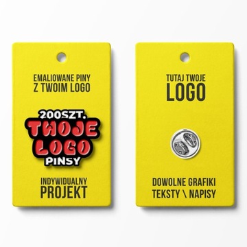 Pinsy reklamowe 200 SZT. Przypinki na zamówienie Pinsy Z własnym wzorem