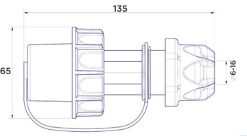 ПОРТАТИВНАЯ ВИЛКА 16А 230В ГЕРМЕТИЧНАЯ IP68