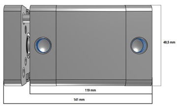 Siłownik pneumatyczny 32 mm skok 80 mm antyobrotowy z prowadzeniem 32x80
