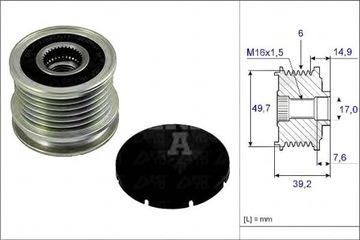 фото thumb №2, Колесо ременное генератора mercedes ina