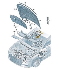 фото thumb №1, Петля капота передній лівий audi a7 s7 rs7 c8 оригінал od aso