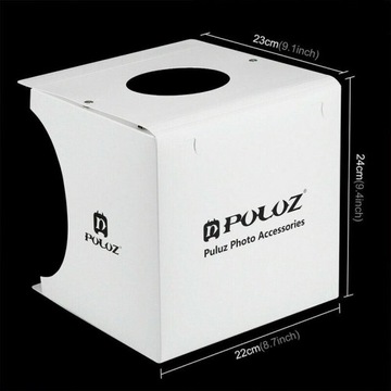 NAMIOT FOTOGRAFICZNY LED PRZENOŚNY 20 ŚWIATEŁ 6 TŁA BIAŁY 22X23X24 CM