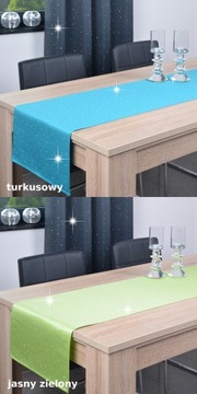 elegancki pas dekoracyjny SZAFIR 40x140 bieżnik na stół czarny