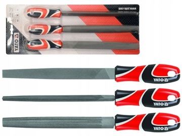 YATO ZESTAW PILNIKÓW DO METALU PŁASKI TRÓJKĄTNY PÓŁOKRĄGŁY 250MM 3EL YT6237
