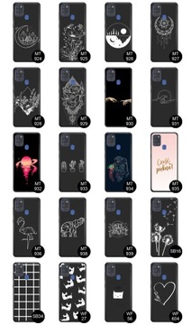 Матовый чехол для Samsung A21s, резиновые узоры + СТЕКЛО