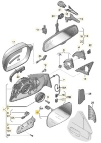 фото thumb №9, Скло вкладиш дзеркало праве audi a3 8p a4 b8 a5 a8