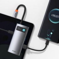 АДАПТЕР-ХАБ BASEUS ДОК-СТАНЦИЯ USB-C|HDMI/USB/USB-C АДАПТЕР 100W