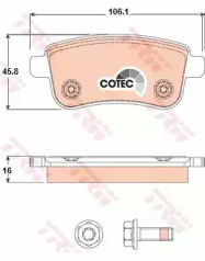 Тормозные колодки тормозной. renault megane 08- задняя Цена, фото thumb