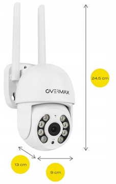 2x БЕСПРОВОДНАЯ НАРУЖНАЯ ПОВОРОТНАЯ IP-КАМЕРА WIFI FULL HD НОЧНОЙ РЕЖИМ ЗУМ