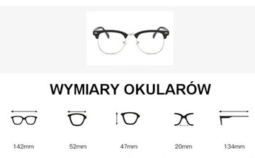OKULARY KOREKCYJNE NERD nerdy retro PLUSY +0.75